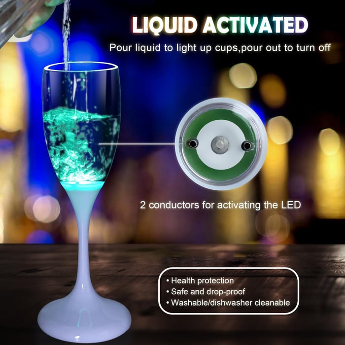 🥂LED Light Up Cups Wine Champagne Glass