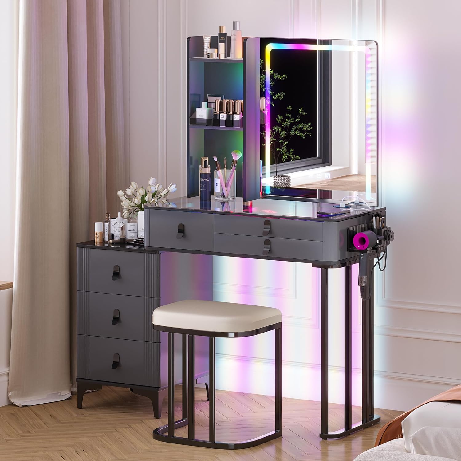 🔥Year-end Special 79.9% OFF💄 Miu Makeup Vanity Set – All-in-One Beauty Station! 💄