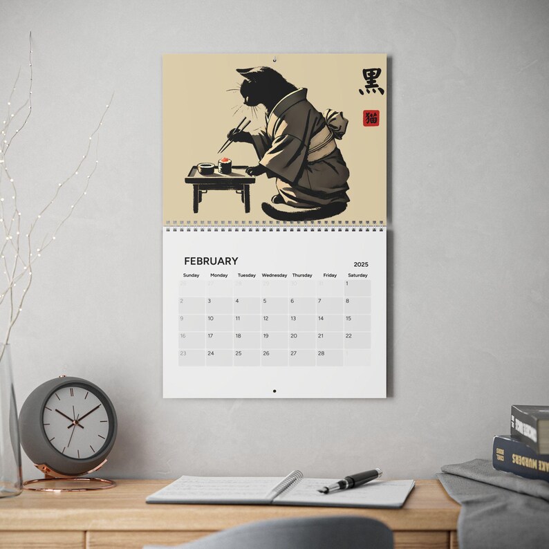 🐱'Cats in Kimonos Eating Sushi' Calendar2025🍱