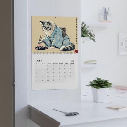 🐱'Cats in Kimonos Eating Sushi' Calendar2025🍱