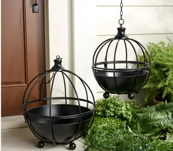 Garden Reflections Set of 2 Domed Metal Plant Cages