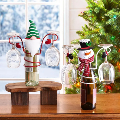 🥂Holiday Wine Bottle & Glass Holders