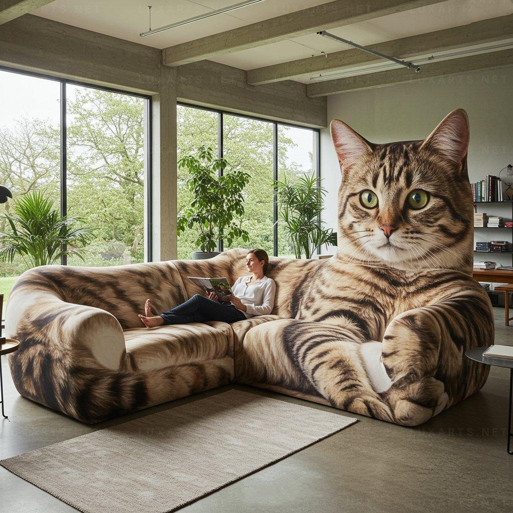 🐱Cat Shaped Sectional Sofas – 💕Unique & Stylish Seating for Cat Lovers