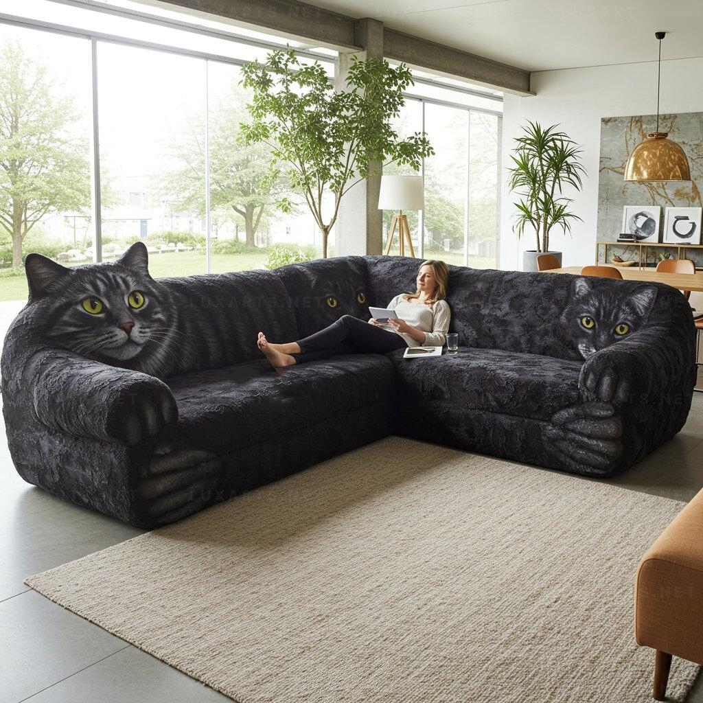 🐱Cat Shaped Sectional Sofas – 💕Unique & Stylish Seating for Cat Lovers