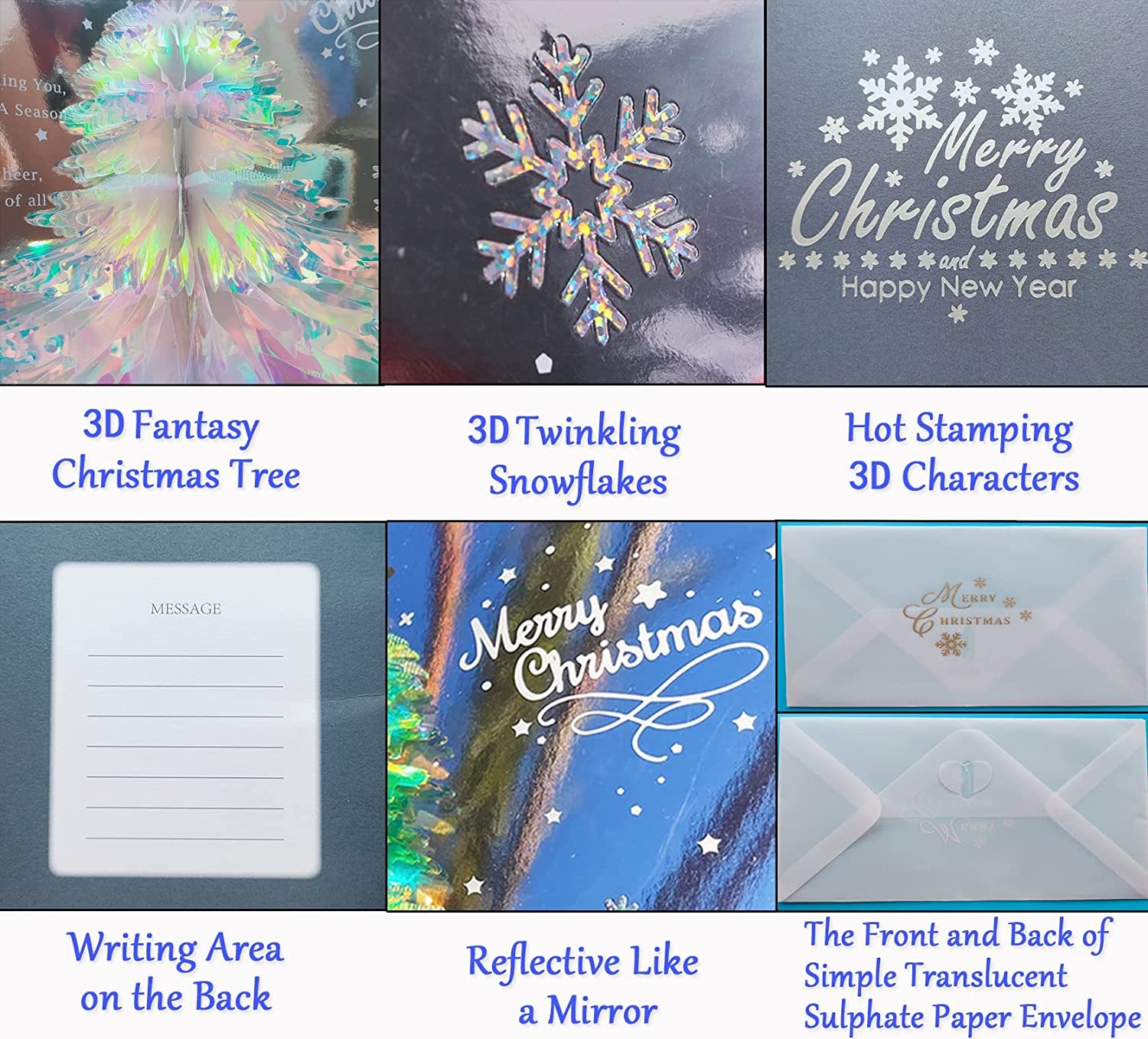 🔥Early Black Friday Sale - 3D Glitter Christmas Tree Greeting Card