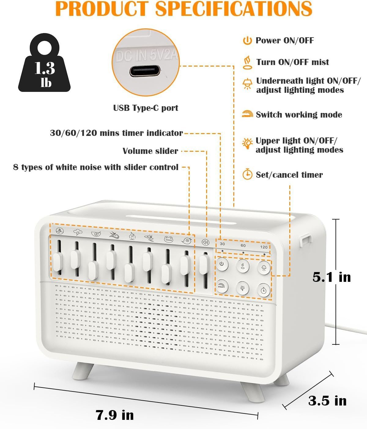 🔥HOT SALE NOW!!!💝Buy 2 Get 2 Free 🎁Sleep Aid Noise Humidifier