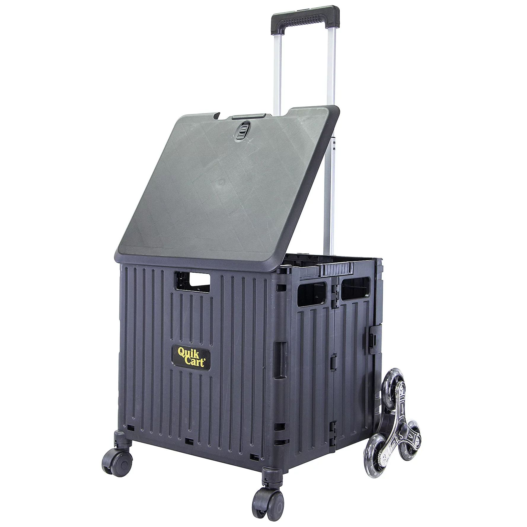 🎉𝗧𝗼𝗱𝗮𝘆'𝘀 𝗦𝗽𝗲𝗰𝗶𝗮𝗹𝘀💝Buy 2 Get 2 Free ✨Cart Stair Climber Multi-Purpose Rolling Crate w/ Swing Lid