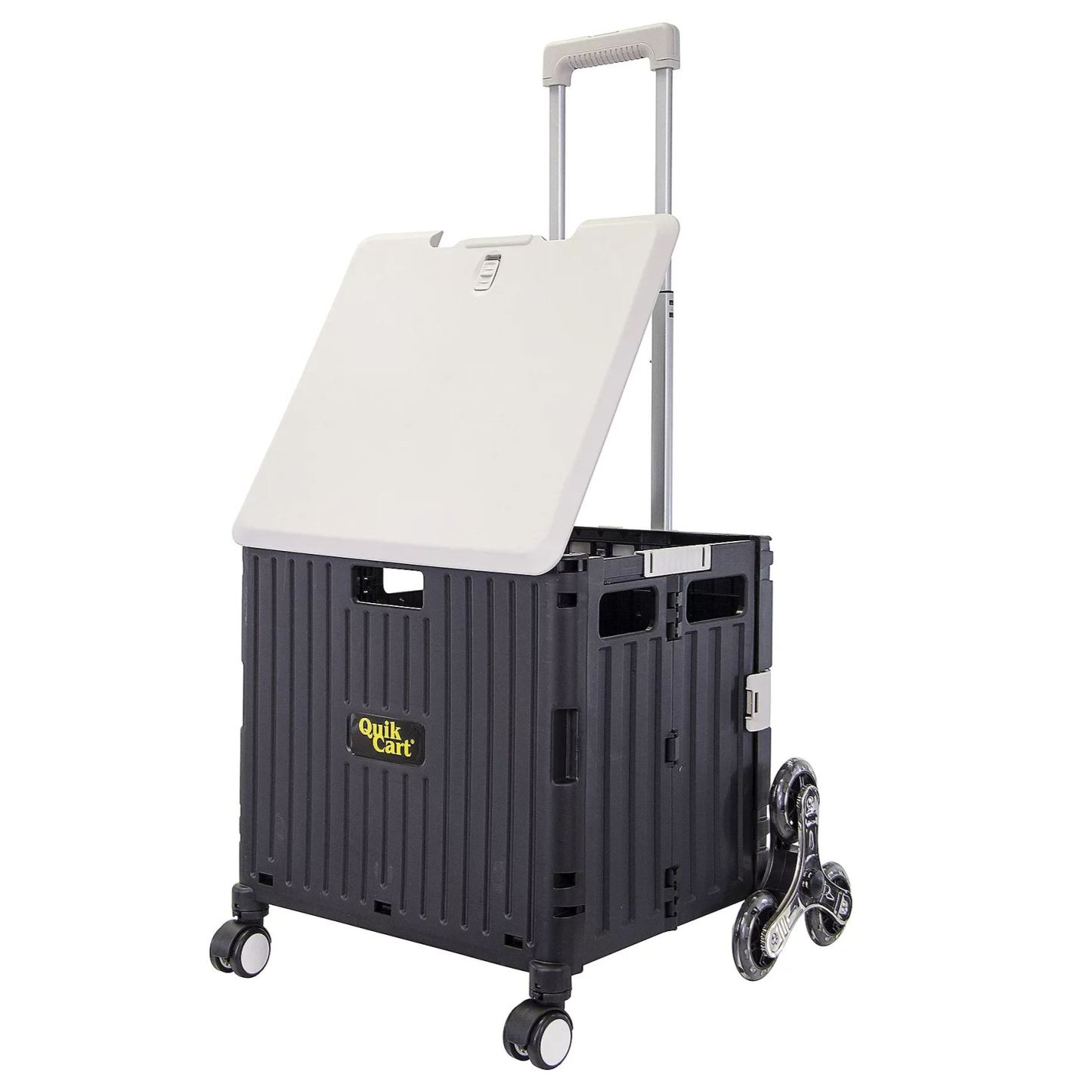 🎉𝗧𝗼𝗱𝗮𝘆'𝘀 𝗦𝗽𝗲𝗰𝗶𝗮𝗹𝘀💝Buy 2 Get 2 Free ✨Cart Stair Climber Multi-Purpose Rolling Crate w/ Swing Lid