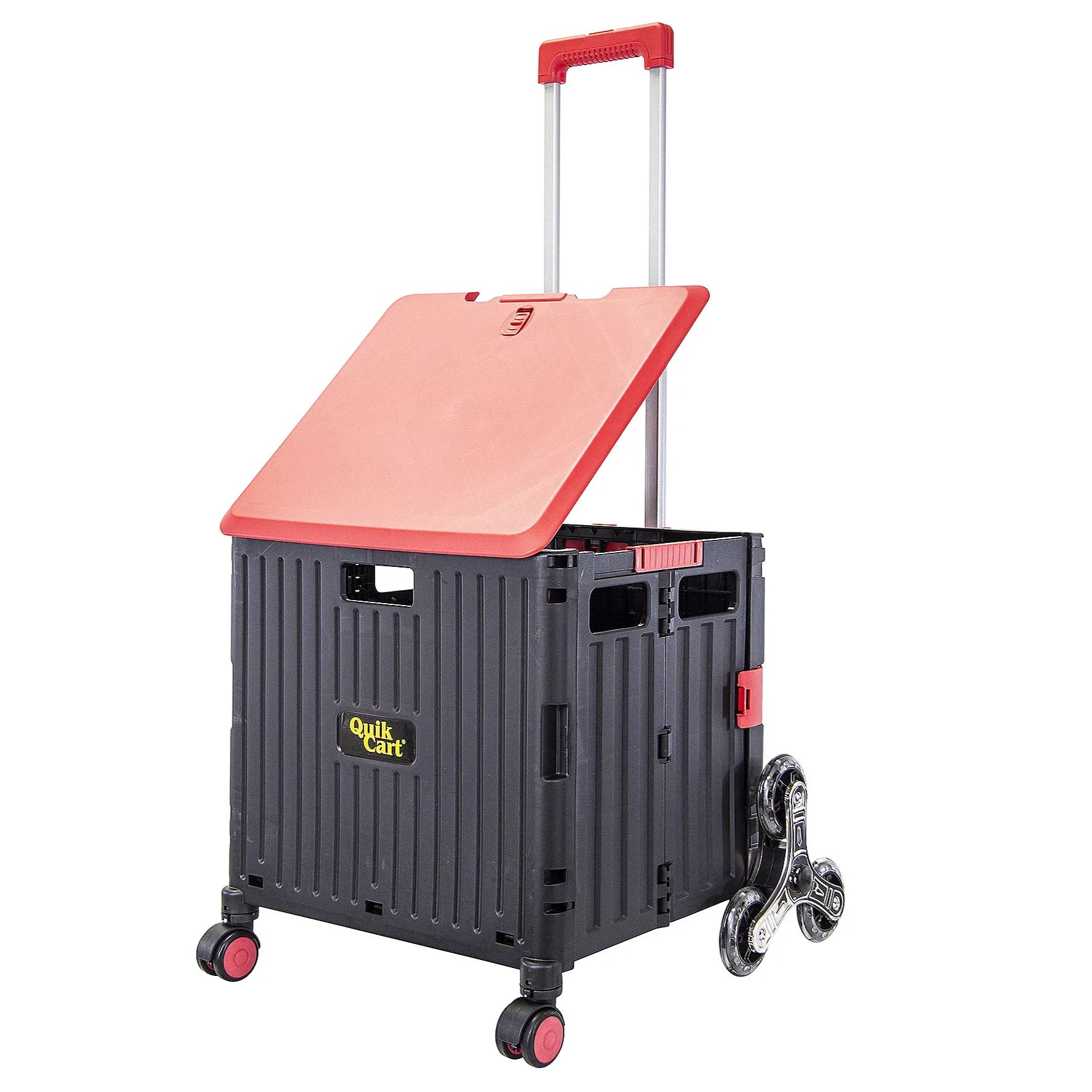 🎉𝗧𝗼𝗱𝗮𝘆'𝘀 𝗦𝗽𝗲𝗰𝗶𝗮𝗹𝘀💝Buy 2 Get 2 Free ✨Cart Stair Climber Multi-Purpose Rolling Crate w/ Swing Lid