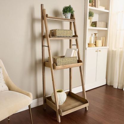 💝𝗧𝗼𝗱𝗮𝘆'𝘀 𝗦𝗽𝗲𝗰𝗶𝗮𝗹𝘀💝Buy 2 Get 2 Free💥Wood Ladder with Set of 2 Baskets