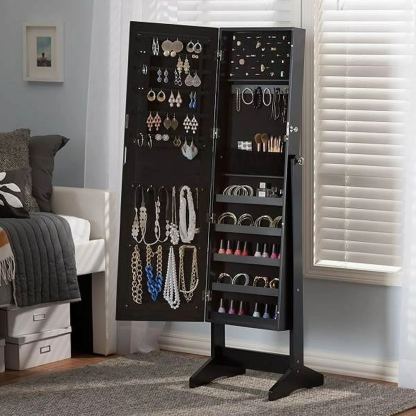 💝Last day of clearance!!💝Buy 2 Free Shipping✨Gold & Silver Safekeeper Mirrored Jewelry Cabinet