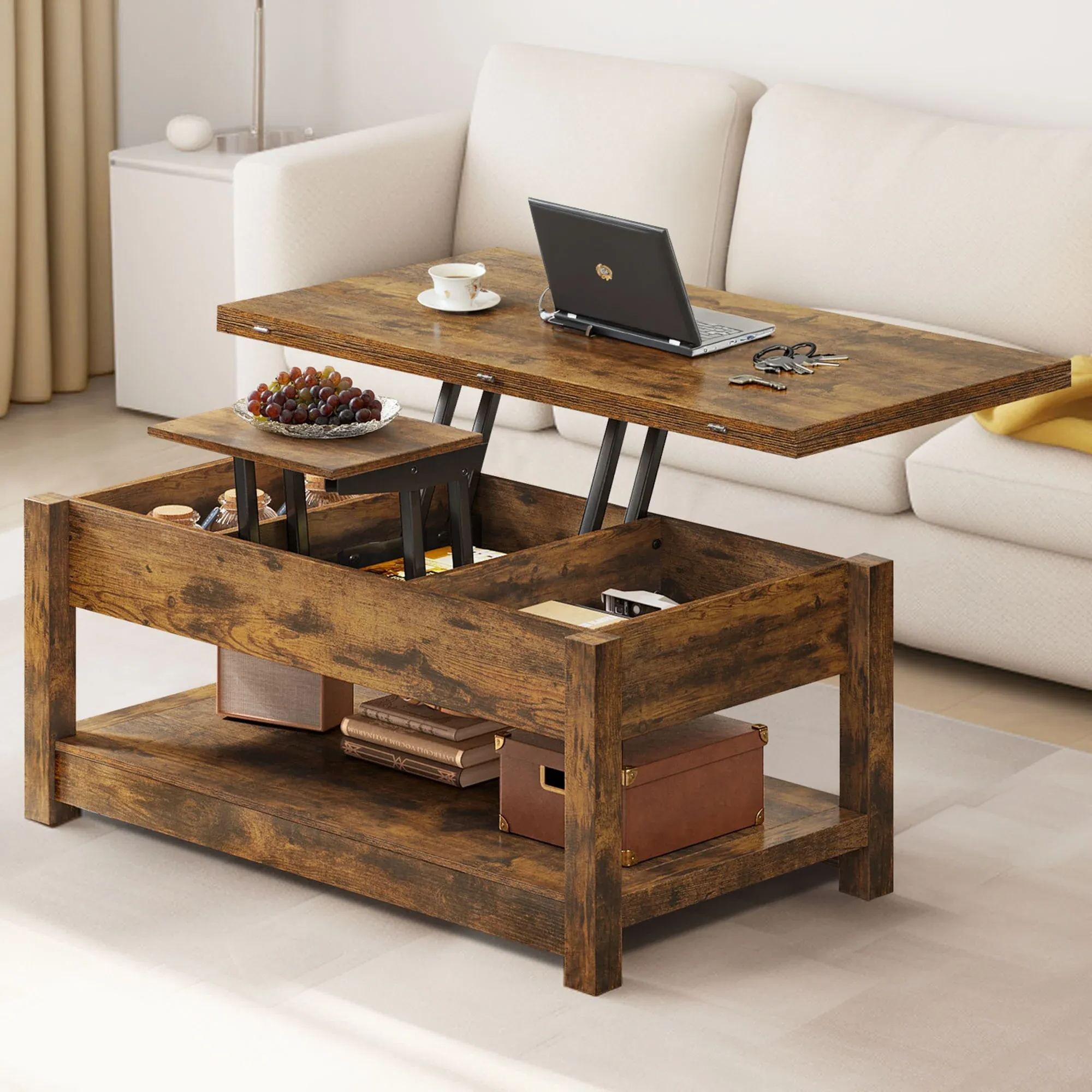 🎉Last day clearance sale💝Buy 2 Get 2 Free ✨3 in 1 Multi-Function Lift Top Coffee Tables with Storage