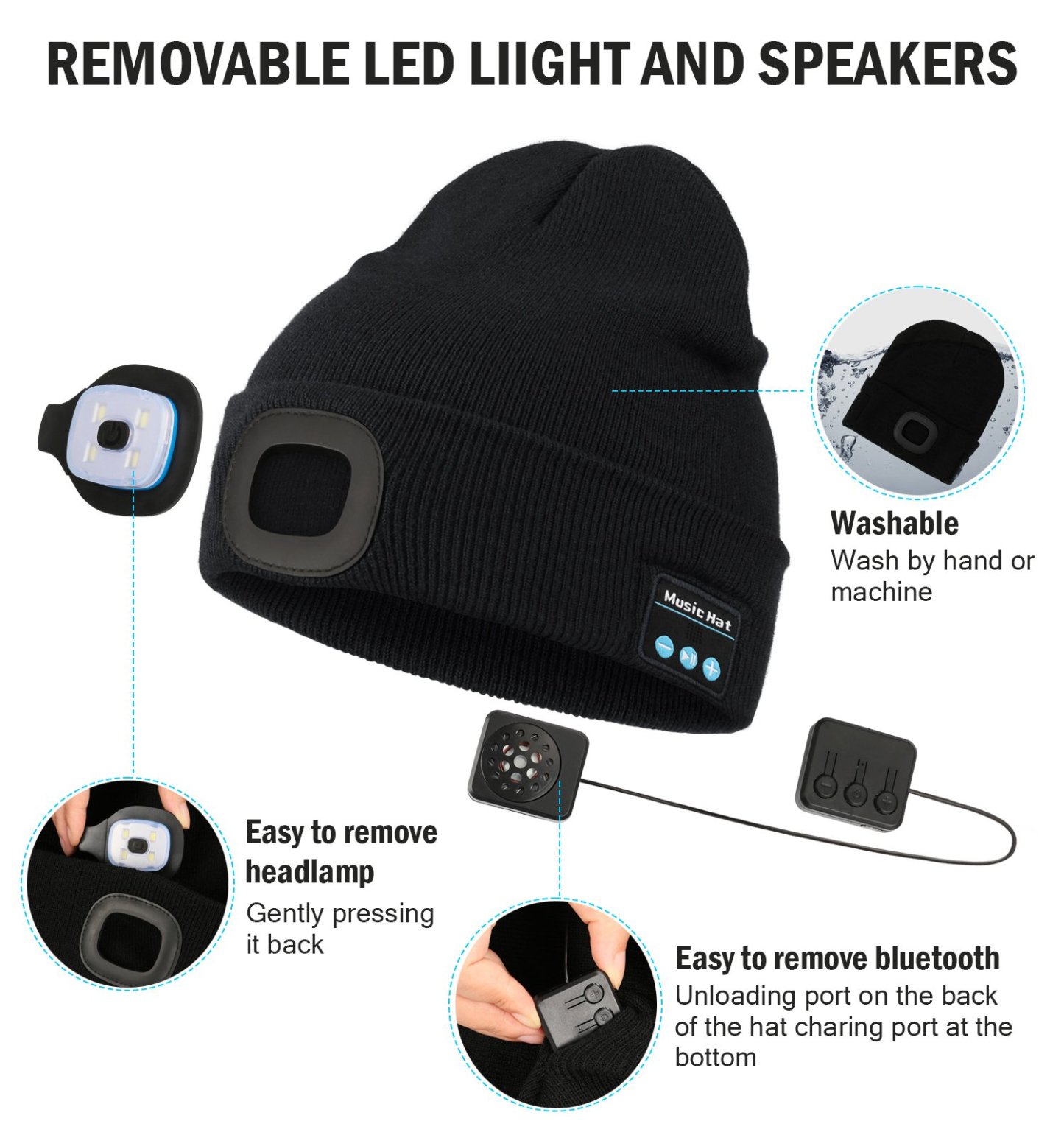 🎅Early Christmas Sale 50% Off🔥-3-in-1 Function Bluetooth Beanie