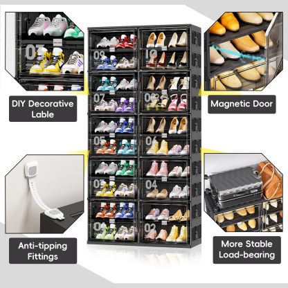 Foldable Shoe Rack Shoe Box for Closet Entryway