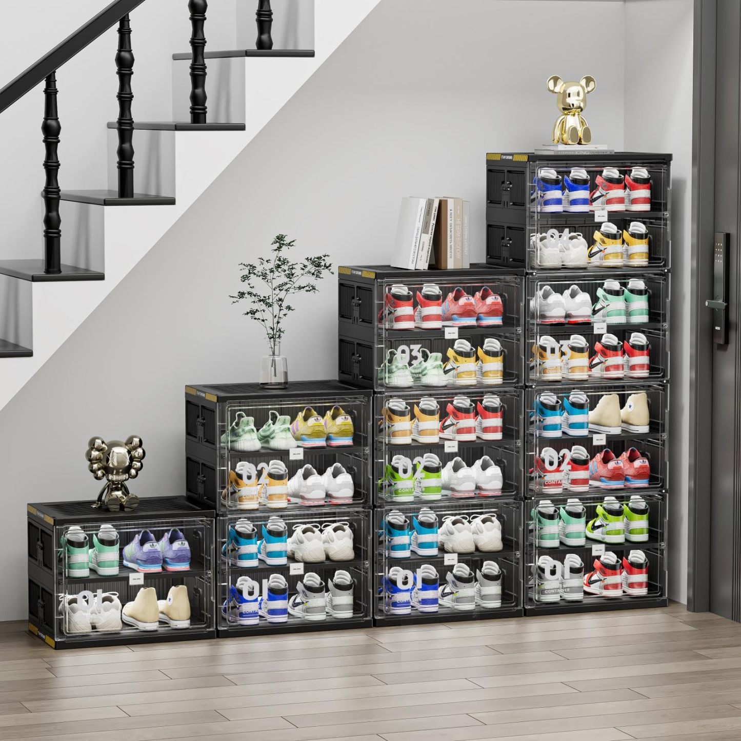 Foldable Shoe Rack Shoe Box for Closet Entryway