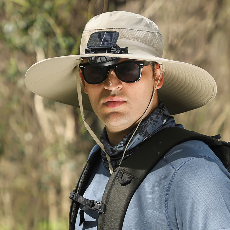 🔥HOT SALE NOW!!!💝Only $25 Get 2 Pcs⚡2025 New Ultralight Solar Fan Sun Hat – Lighter Than a Baseball!⚾