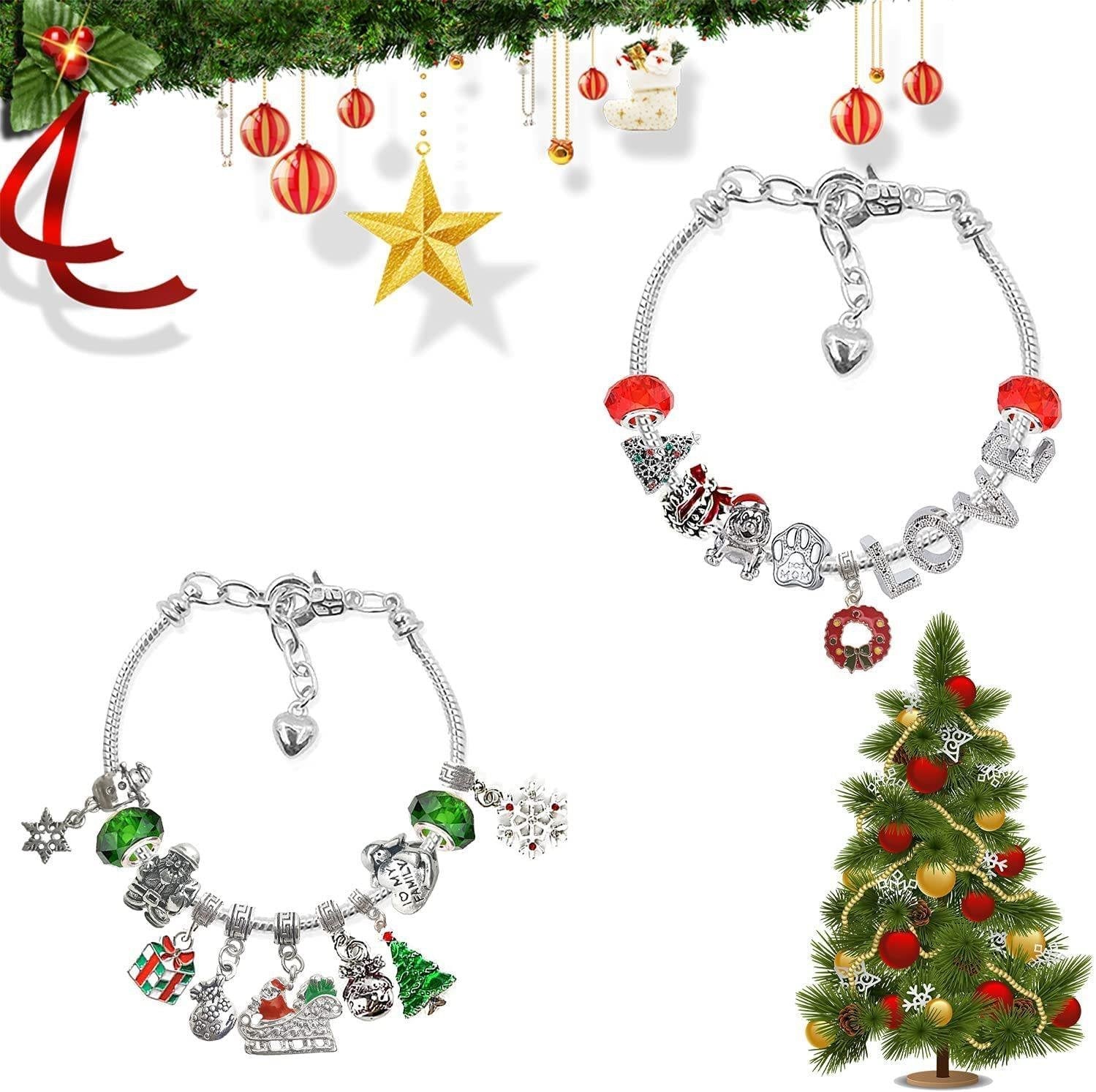 DIY Christmas Advent Calendar Bracelets Set-Pink Laura