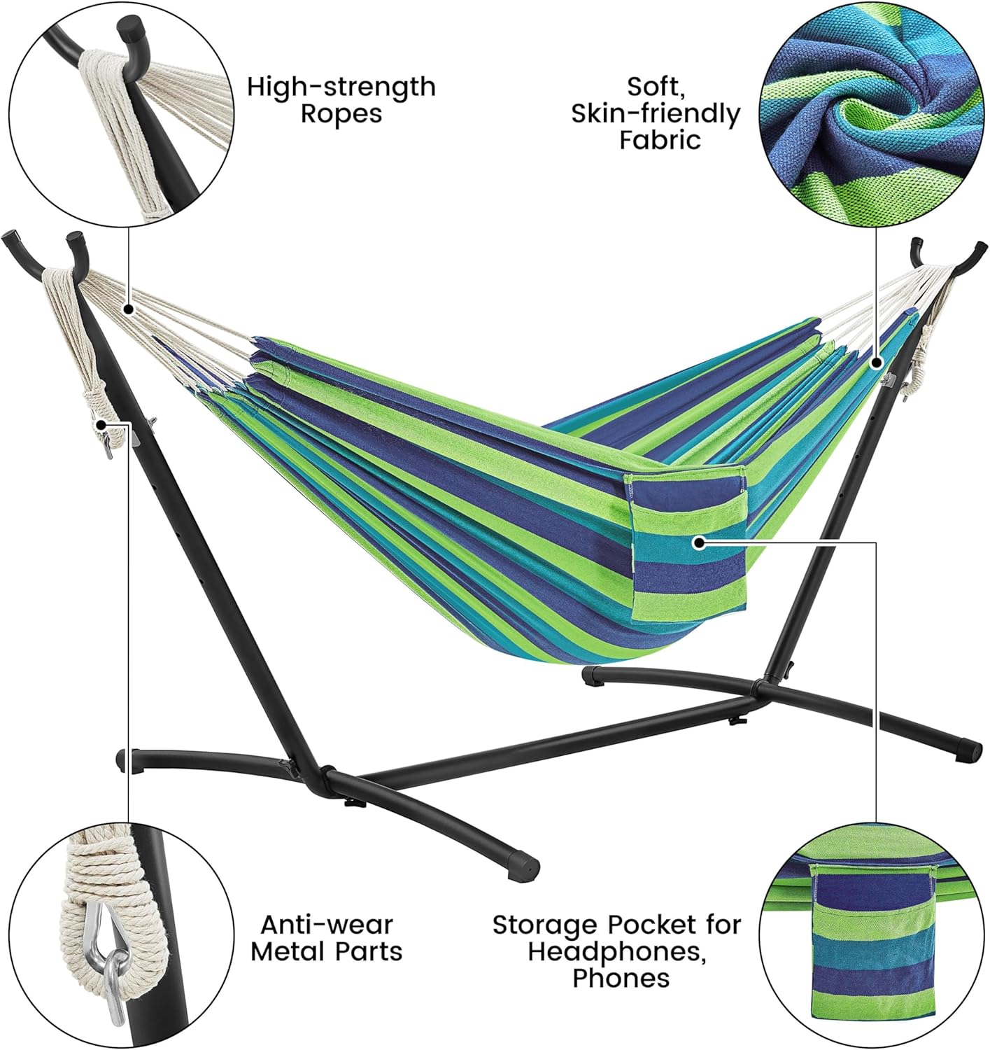 🔥Last Day Promotion💝Buy 2 Get 2 Free✨Double Hammock w/Stand