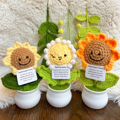 Cute Handmade Knitted Sunflowers
