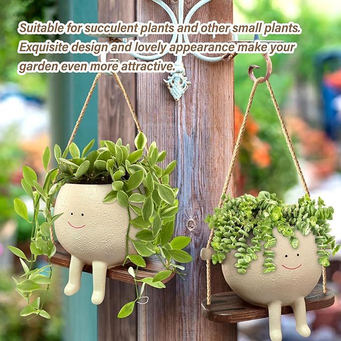 💝𝗧𝗼𝗱𝗮𝘆'𝘀 𝗦𝗽𝗲𝗰𝗶𝗮𝗹𝘀💝Buy 2 Get 2 Free✨Swing Smiling Face Flower Pot 2 Pack🌿