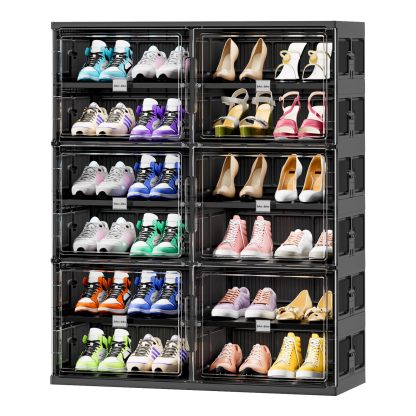 Foldable Shoe Rack Shoe Box for Closet Entryway