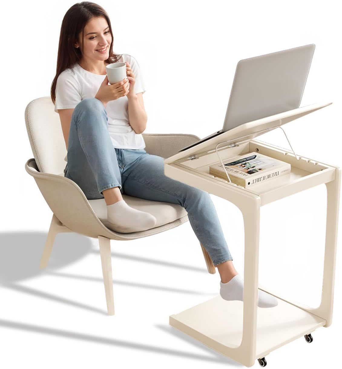 💝𝗧𝗼𝗱𝗮𝘆'𝘀 𝗦𝗽𝗲𝗰𝗶𝗮𝗹𝘀💝Buy 2 Get 2 Free✨Wooden C-Shaped End Table