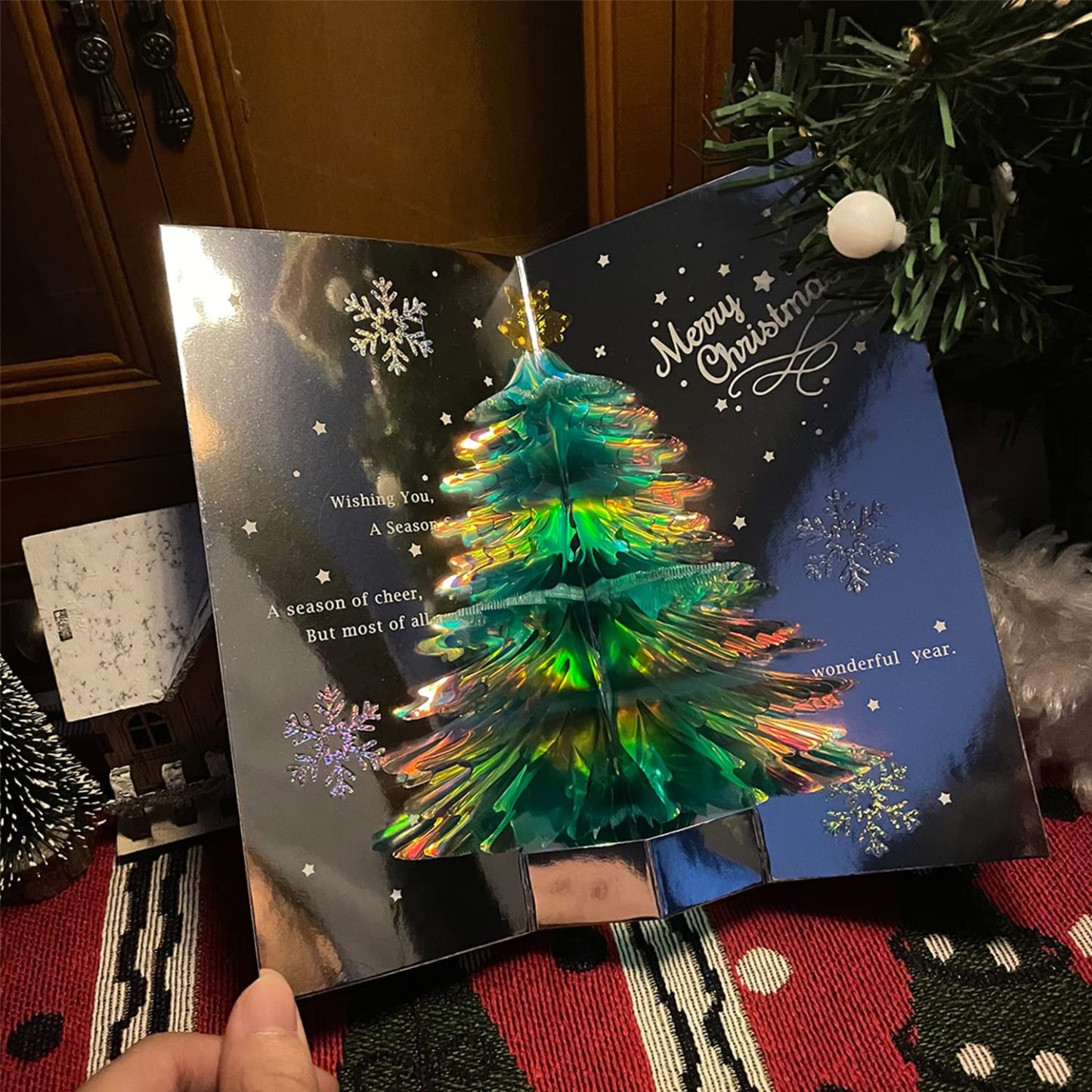 🔥Early Black Friday Sale - 3D Glitter Christmas Tree Greeting Card