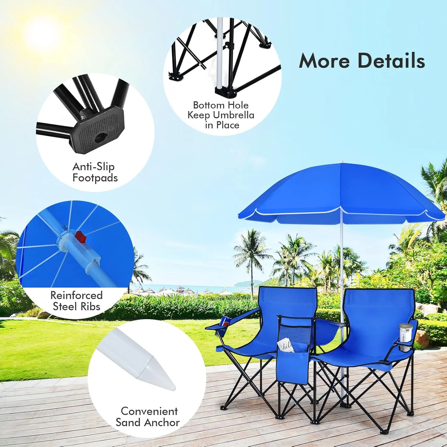 🔥Soon to Be Sold Out!!💝Buy 2 Get 2 Free💥Double Portable Picnic Chairs