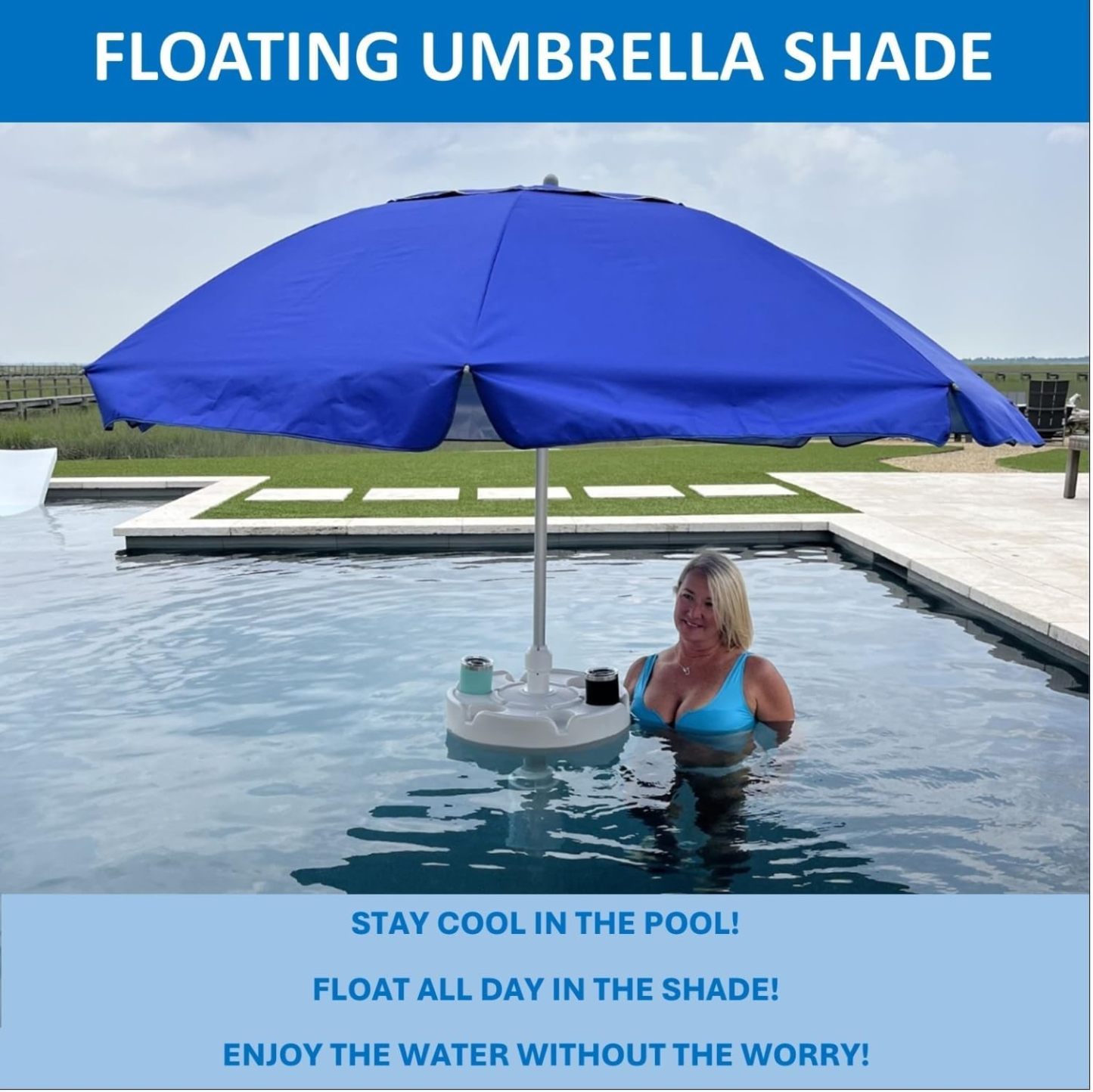 💝Summer Hot Sale ONLY $28!!!🏖️Floating Pool Umbrella
