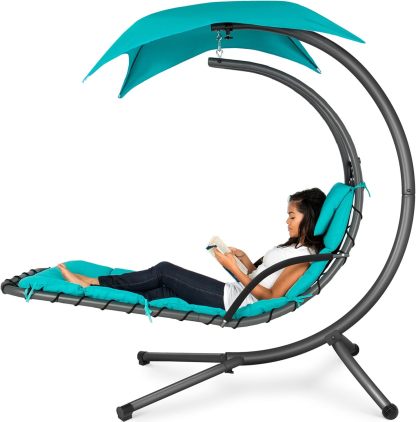 🔥HOT SALE NOW!!!💝Buy 2 Get 2 Free ✨Outdoor Hanging Curved Steel Chaise Lounge Chair
