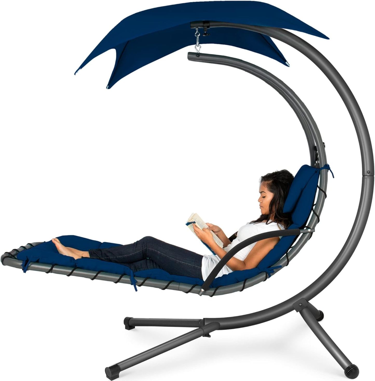 🔥HOT SALE NOW!!!💝Buy 2 Get 2 Free ✨Outdoor Hanging Curved Steel Chaise Lounge Chair