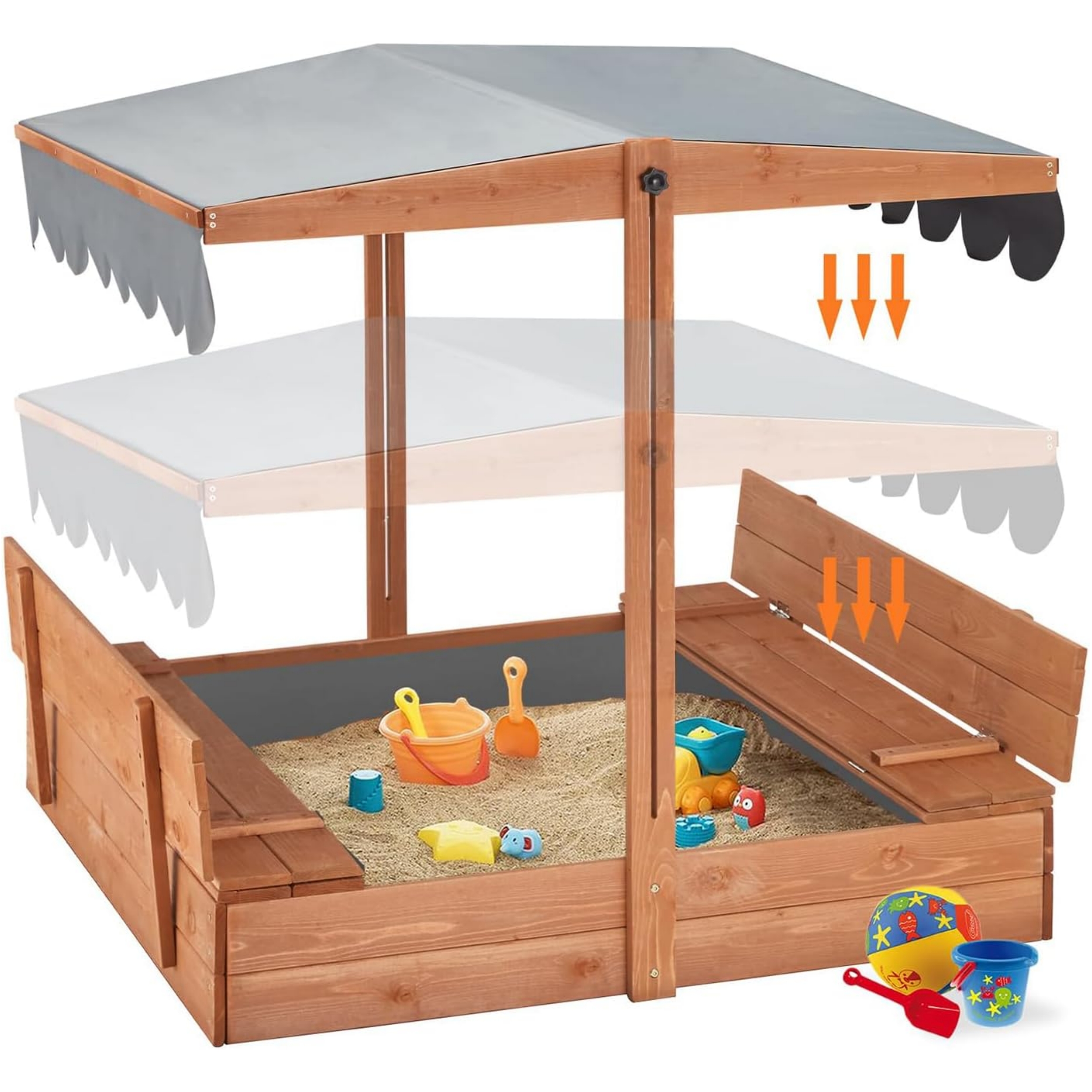 💝Summer Hot Sale ONLY $29!!!🏖️Outdoor Kids Sandbox with Cover
