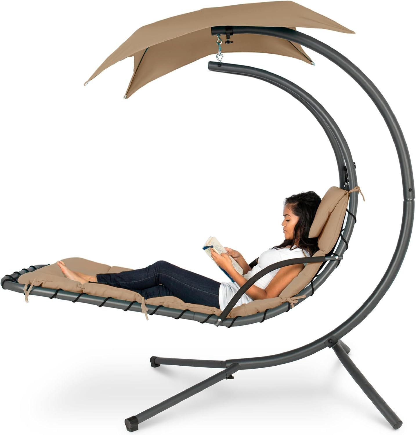 🔥HOT SALE NOW!!!💝Buy 2 Get 2 Free ✨Outdoor Hanging Curved Steel Chaise Lounge Chair