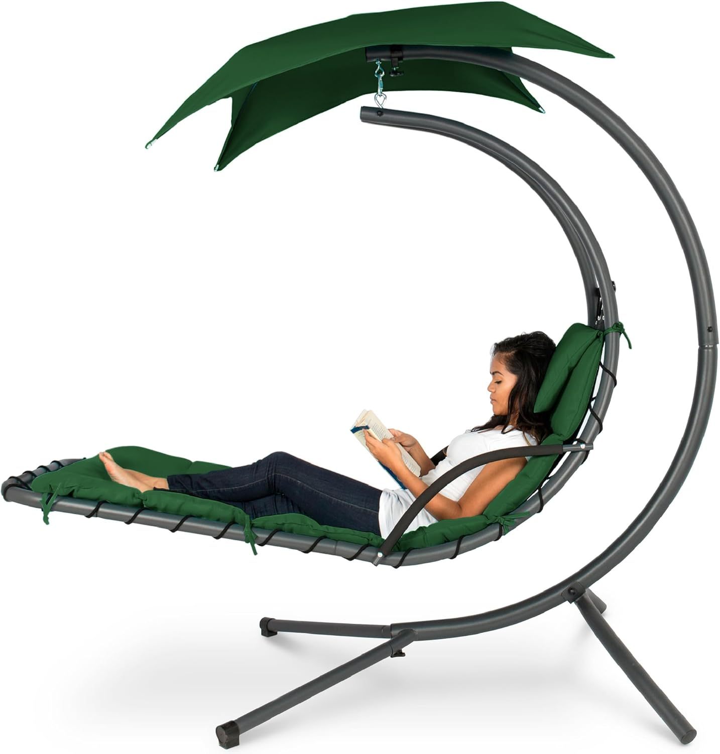 🔥HOT SALE NOW!!!💝Buy 2 Get 2 Free ✨Outdoor Hanging Curved Steel Chaise Lounge Chair