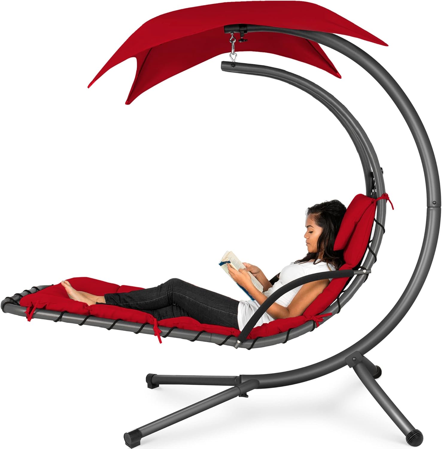 🔥HOT SALE NOW!!!💝Buy 2 Get 2 Free ✨Outdoor Hanging Curved Steel Chaise Lounge Chair