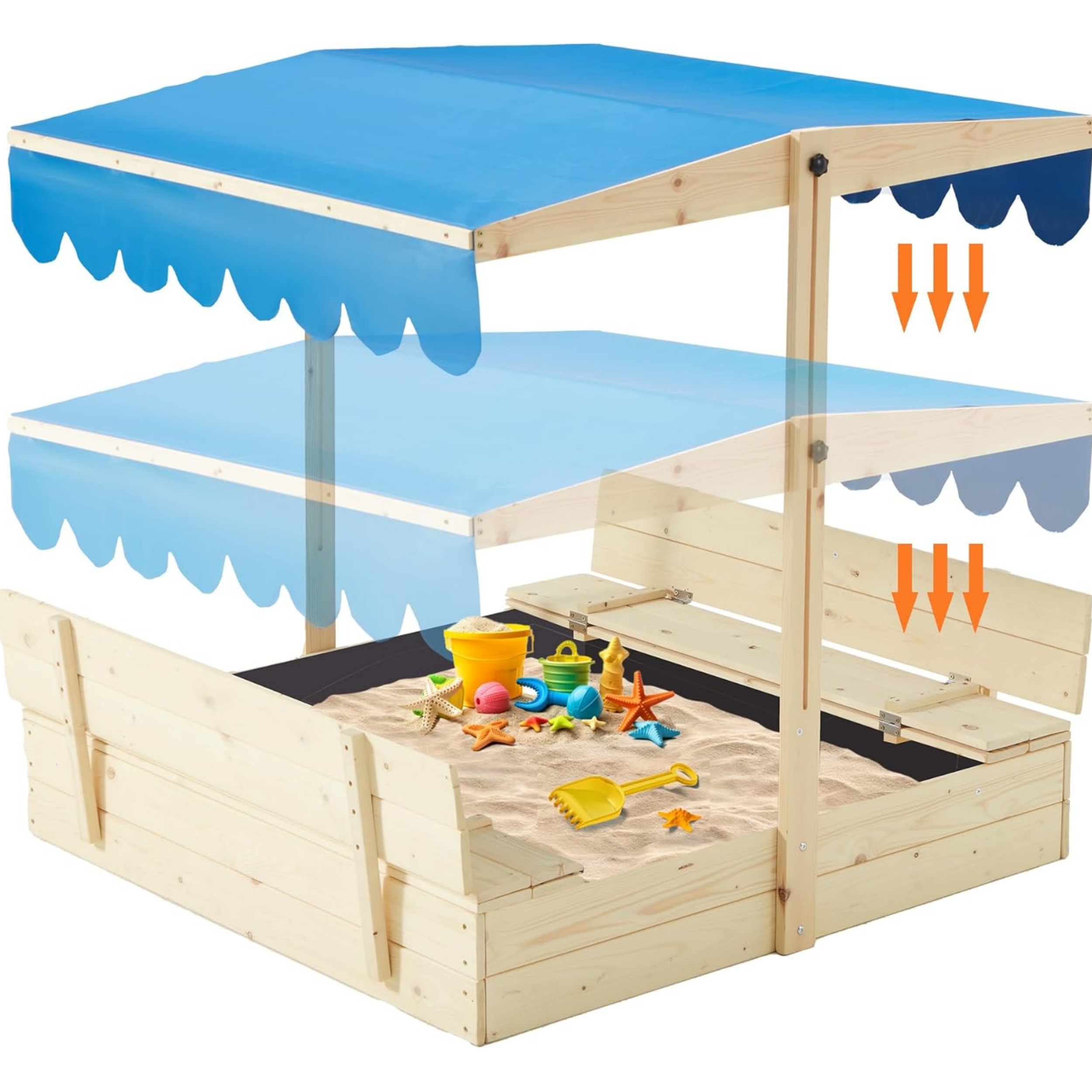 💝Summer Hot Sale ONLY $29!!!🏖️Outdoor Kids Sandbox with Cover