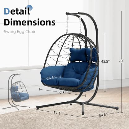 🔥HOT SALE NOW!!!💝Buy 2 Get 2 Free✨Double Wicker Swing Egg Chair Indoor Outdoor