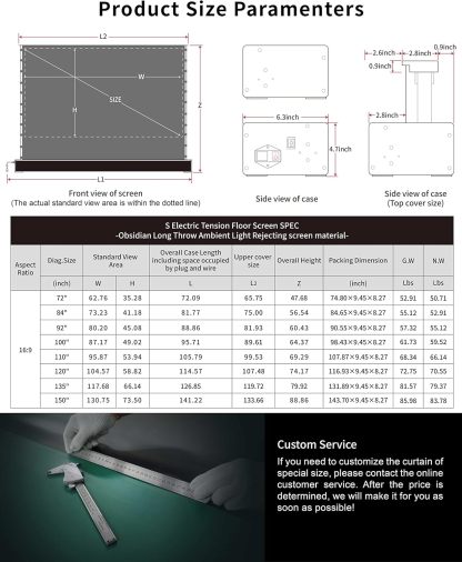 💗OMG! Huge discounts are coming!🍿Motorized Floor-Rising Projection Screen🚀