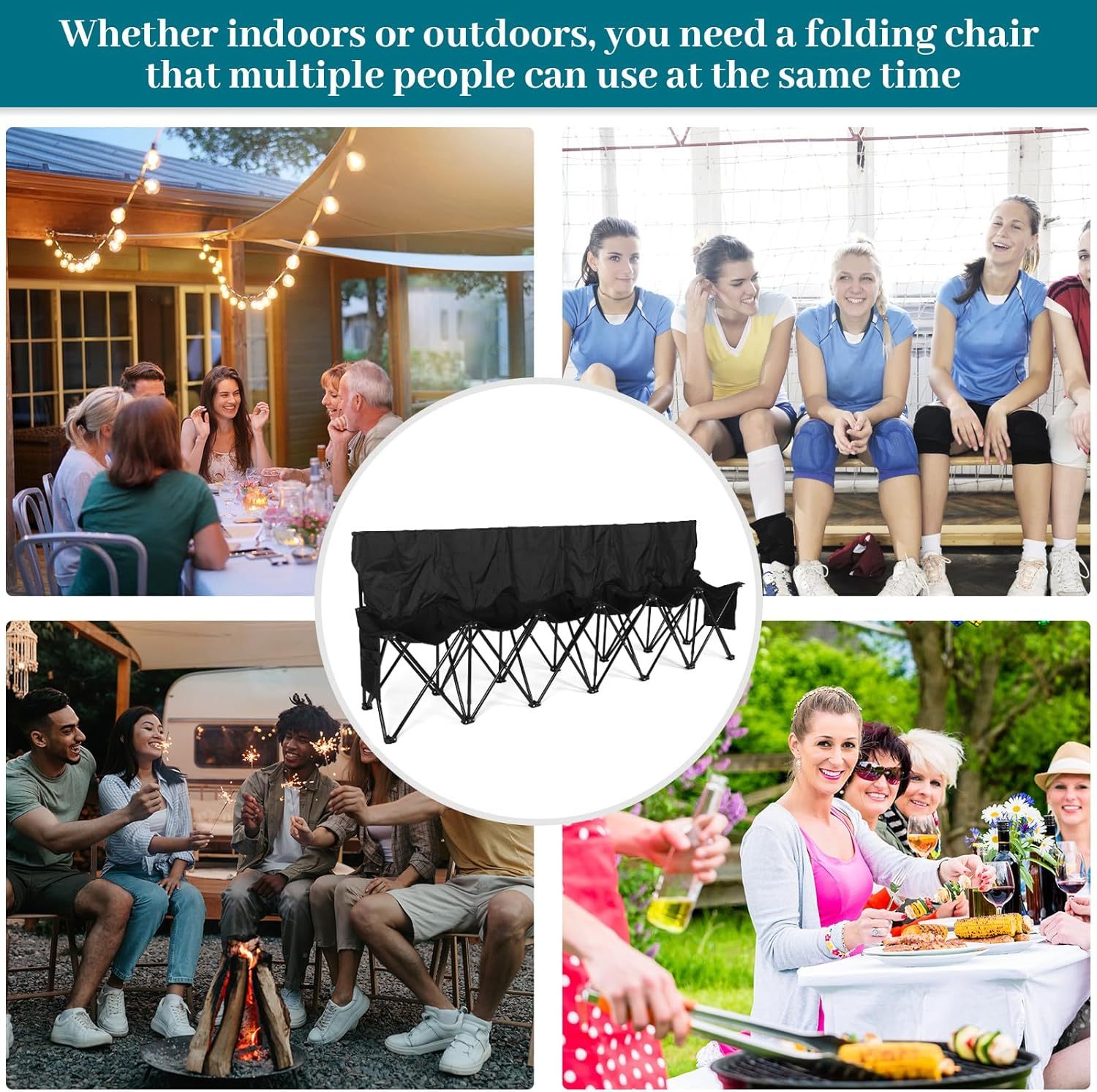 🔥HOT SALE NOW!!!💝Buy 2 Get 2 Free ✨Portable Folding Soccer Bench Chair