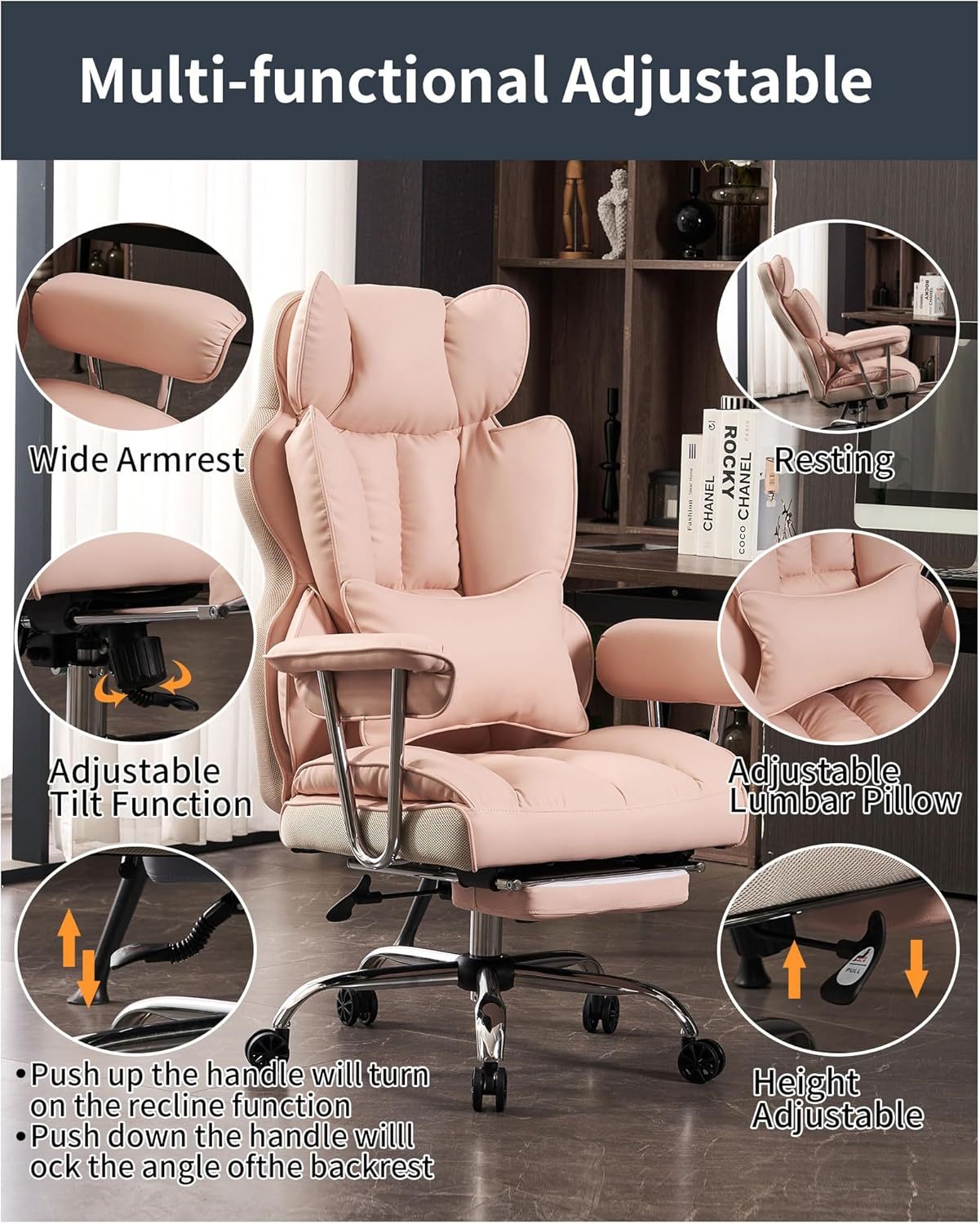 🔥Soon to be sold out!!💝PU Leather Desk Office Computer Chair