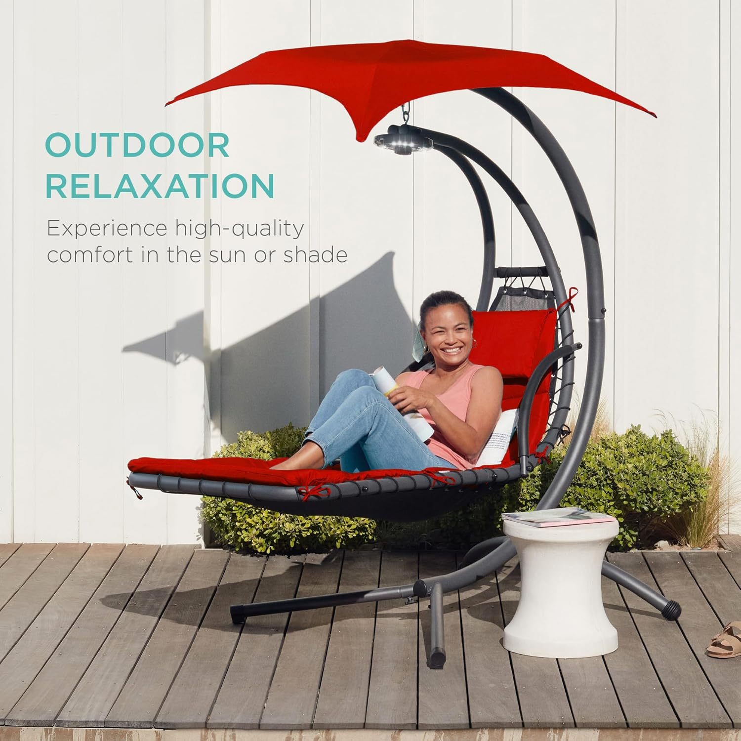 🔥HOT SALE NOW!!!💝Buy 2 Get 2 Free ✨Outdoor Hanging Curved Steel Chaise Lounge Chair