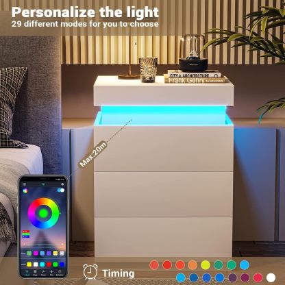 💝𝗧𝗼𝗱𝗮𝘆'𝘀 𝗦𝗽𝗲𝗰𝗶𝗮𝗹𝘀💝Buy 2 Get 2 Free✨Nightstand With Sliding Top Charging Station And LED Lights