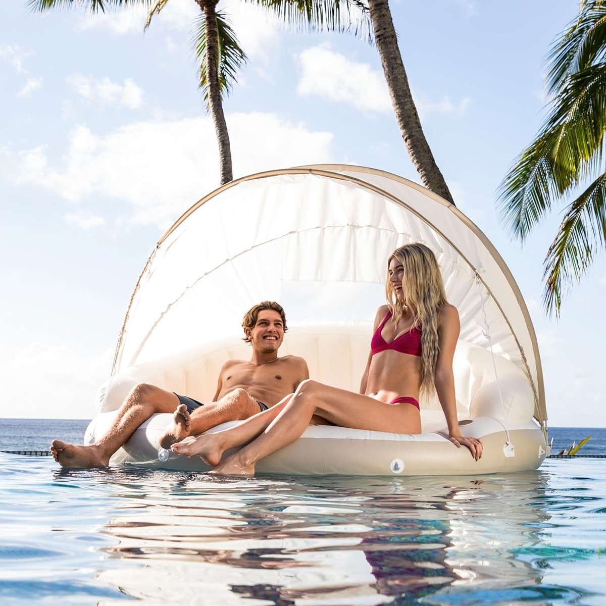 🔥Summer Promotion Only $27.99!!!💝Inflatable Pool Float with Detachable Sunshade