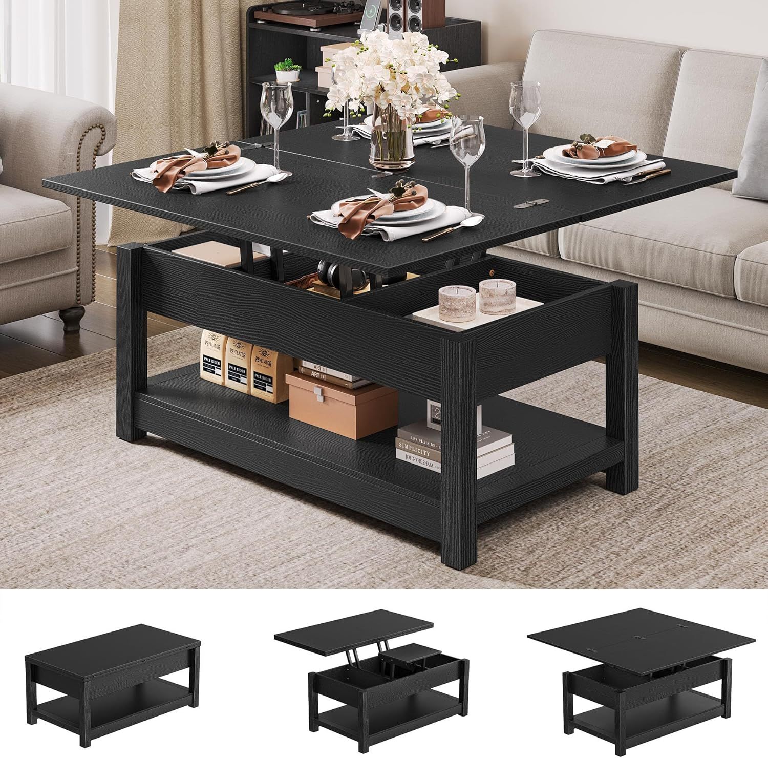 🎉Last day clearance sale💝Buy 2 Get 2 Free ✨3 in 1 Multi-Function Lift Top Coffee Tables with Storage