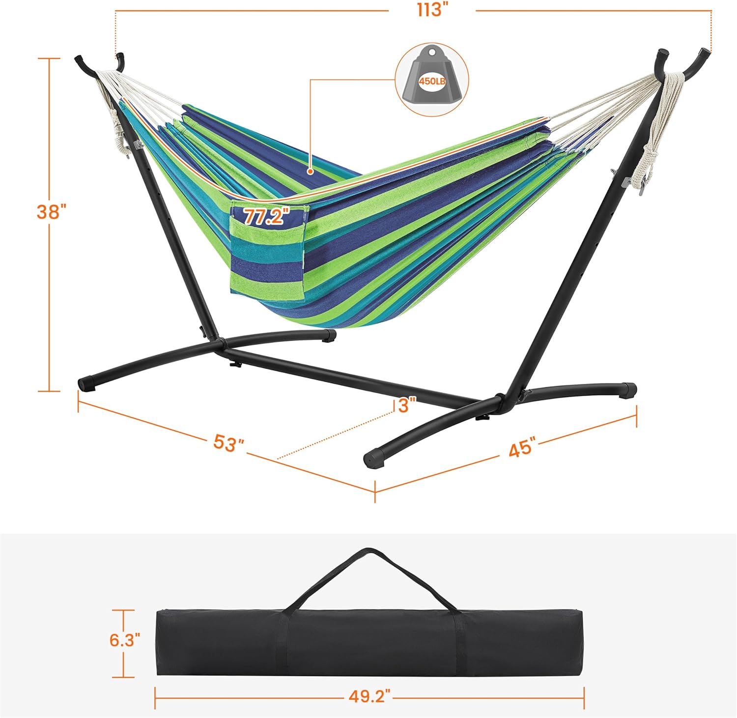 🔥Last Day Promotion💝Buy 2 Get 2 Free✨Double Hammock w/Stand