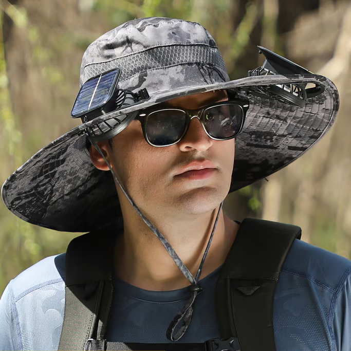 🔥HOT SALE NOW!!!💝Only $25 Get 2 Pcs⚡2025 New Ultralight Solar Fan Sun Hat – Lighter Than a Baseball!⚾