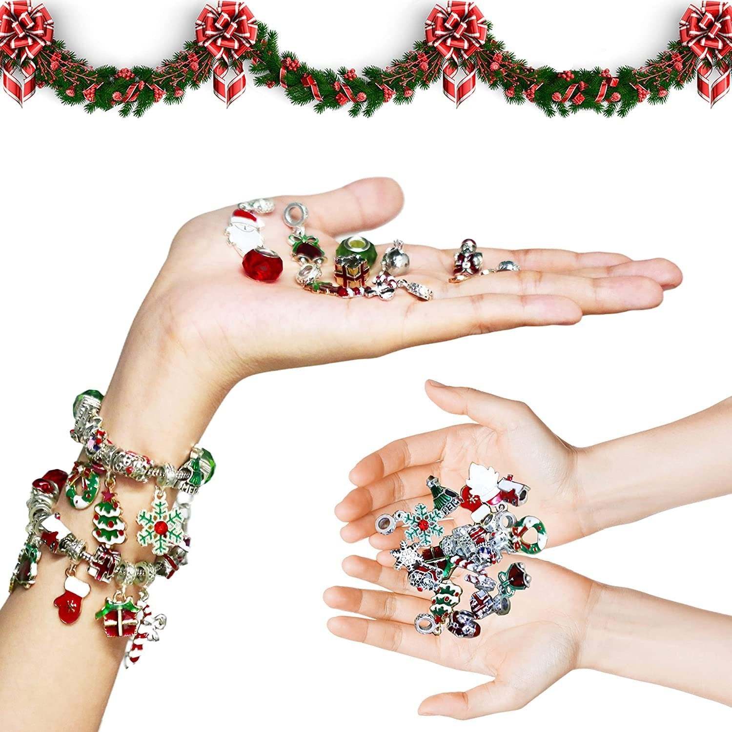 DIY Christmas Advent Calendar Bracelets Set-Pink Laura
