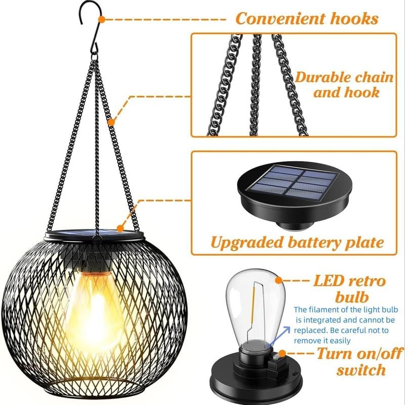 🔥Soon to be sold out!!💝Buy 2 Get 2 Free🏡Outdoor Solar Hanging Light (2 Pcs)