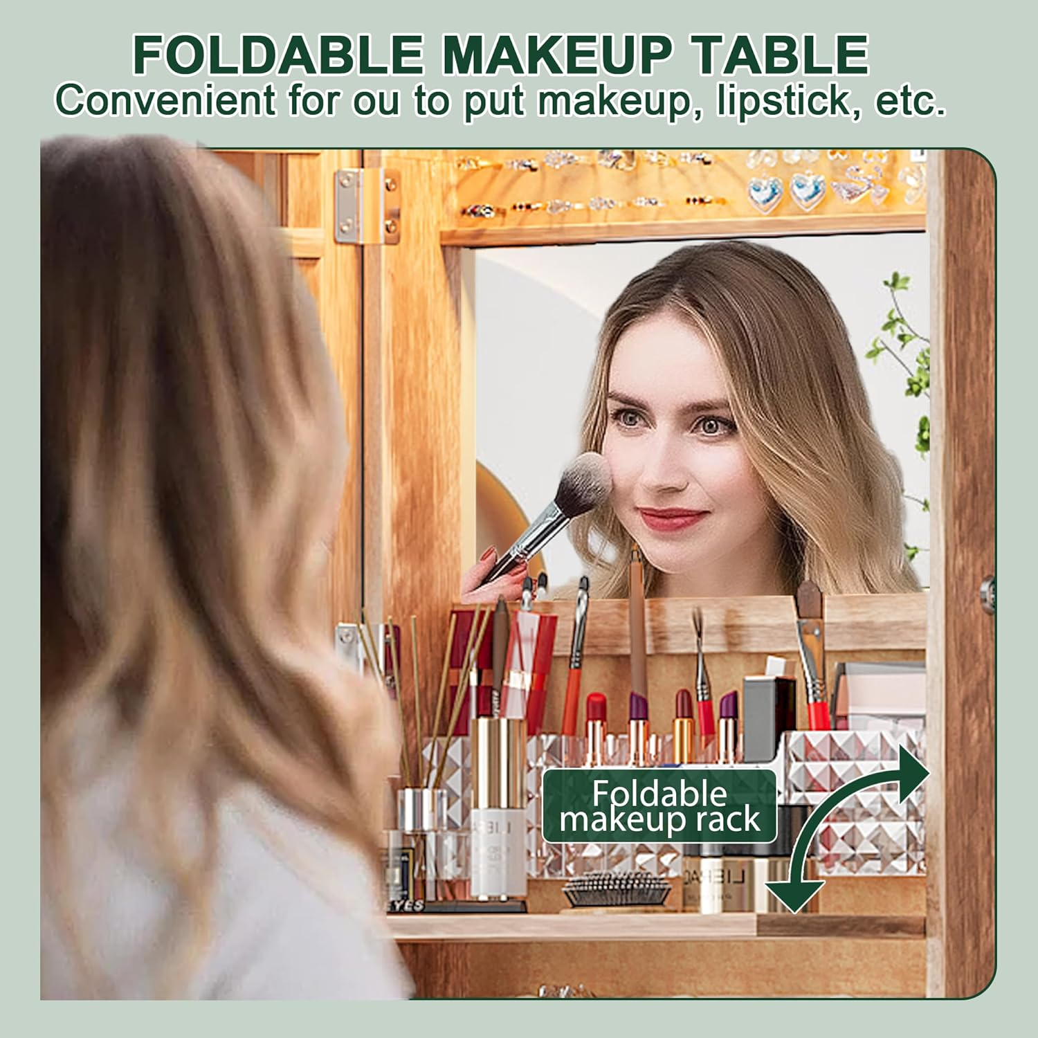 💥2025 Mother's Day Gifts 💖LED Mirror Jewelry Cabinet with RGB Lights