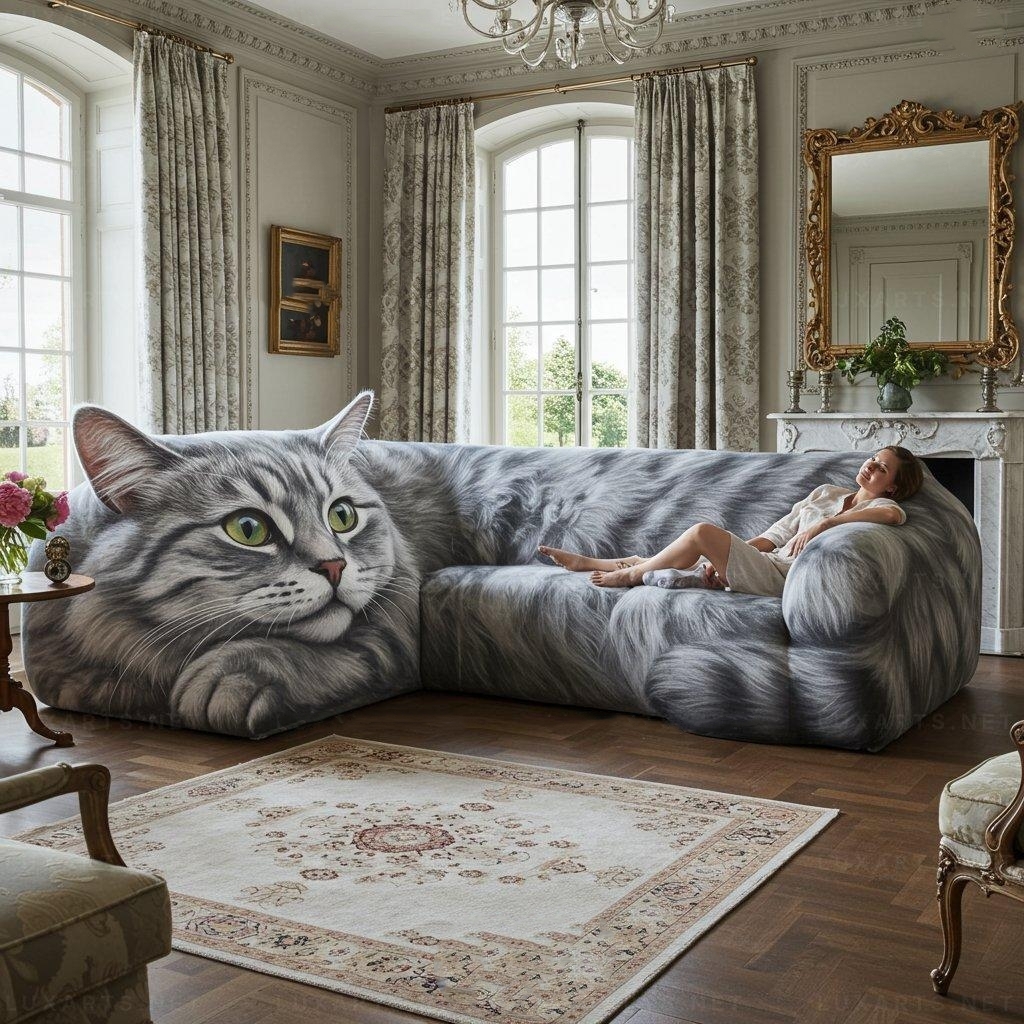 🐱Cat Shaped Sectional Sofas – 💕Unique & Stylish Seating for Cat Lovers